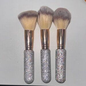 Silver Glitter Makeup Brush Set